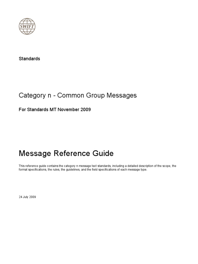 Message Reference Guide: Category N - Common Group Messages | PDF ...