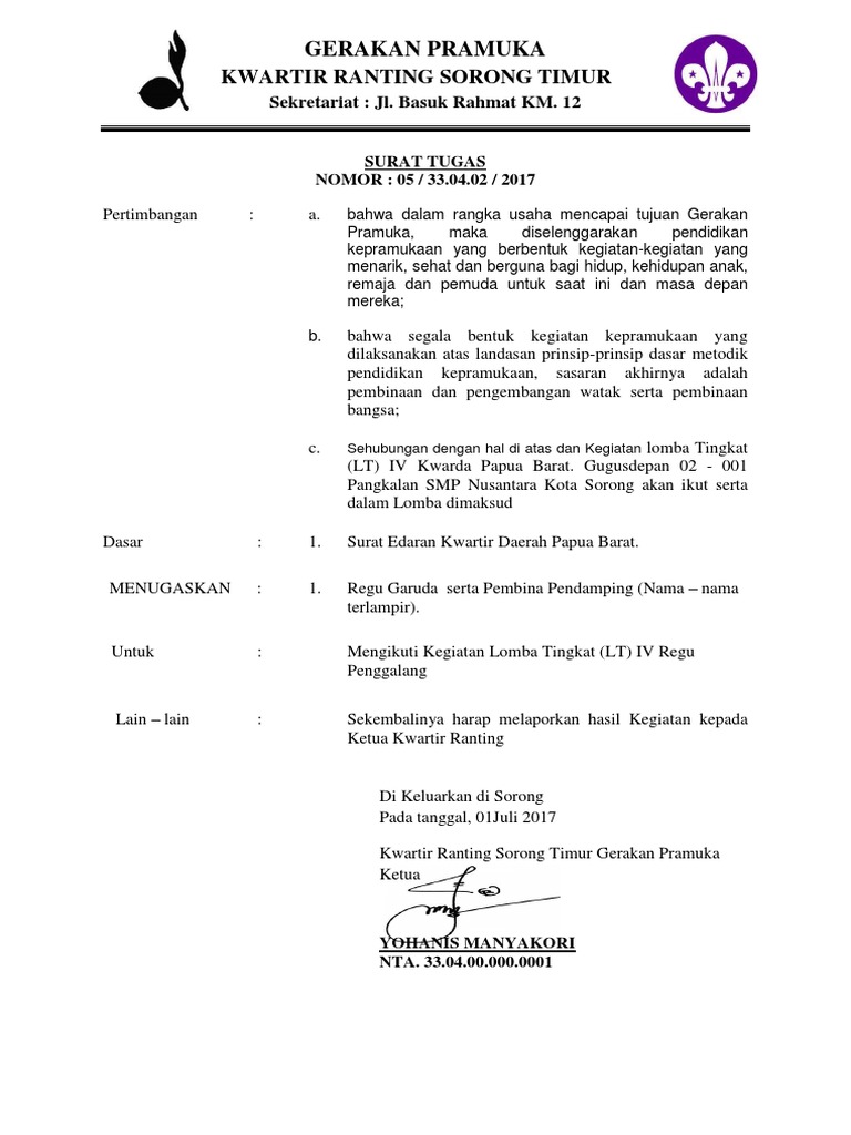 Surat Tugas Ranting Sorong Timurdocx