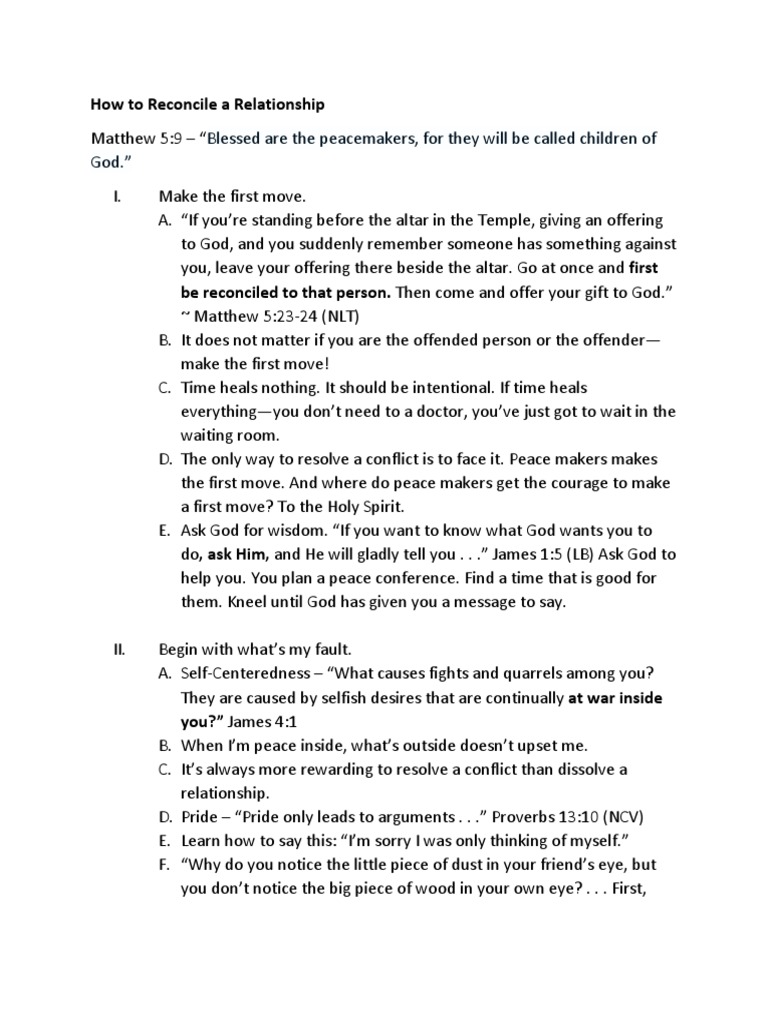 Steps to Reconcile a Relationship | PDF | Religion And Belief