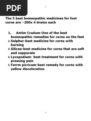 corn in foot homeopathic medicine