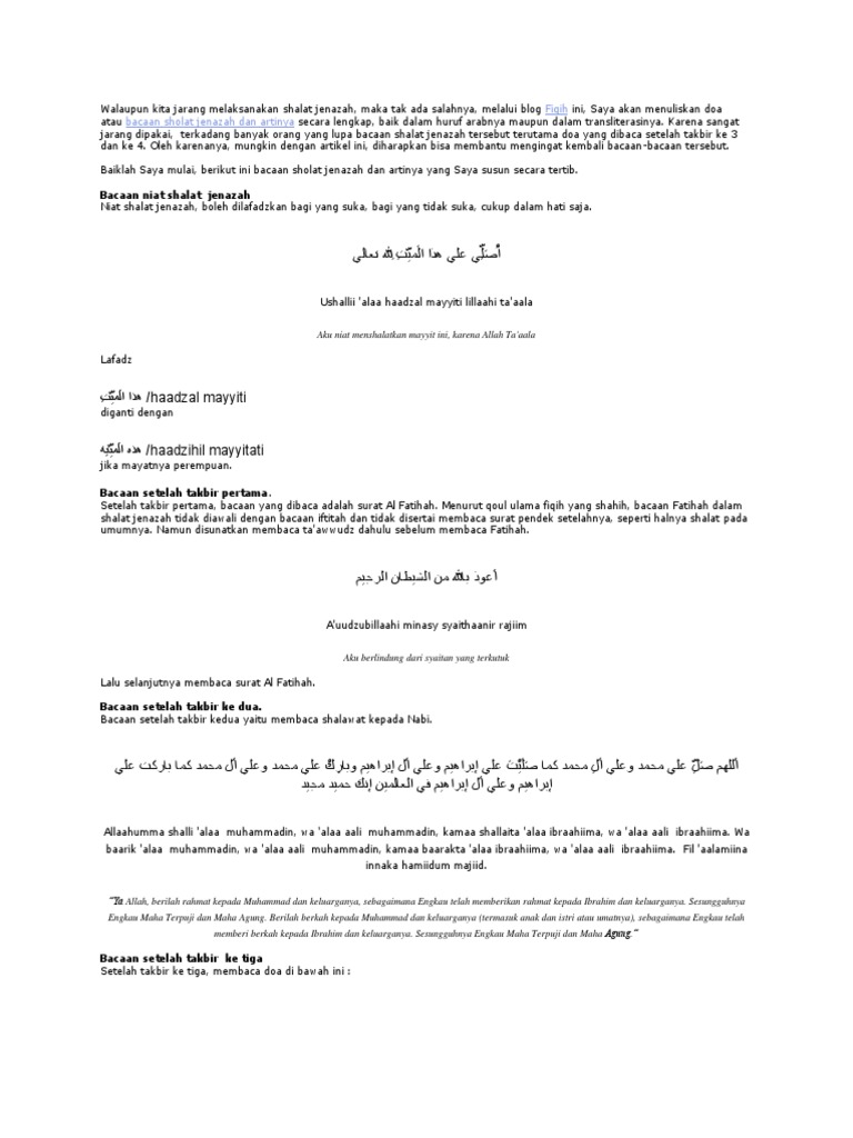 Download bacaan sholat jenazah lengkap pdf