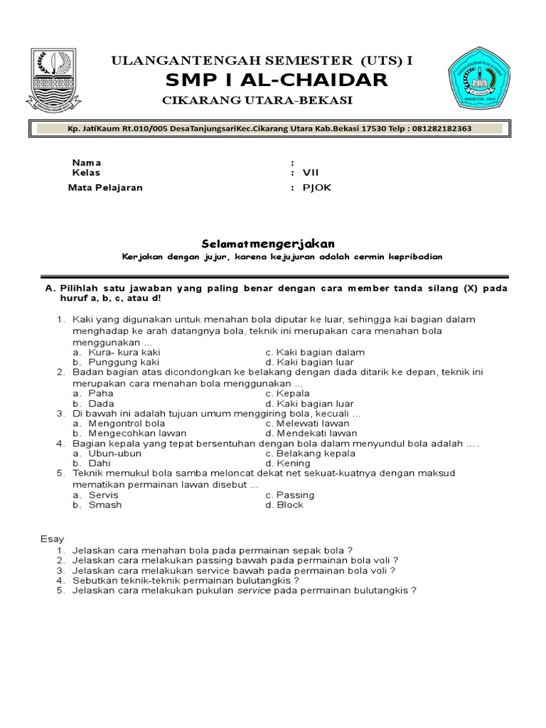 Pjok Smp Kelas 1