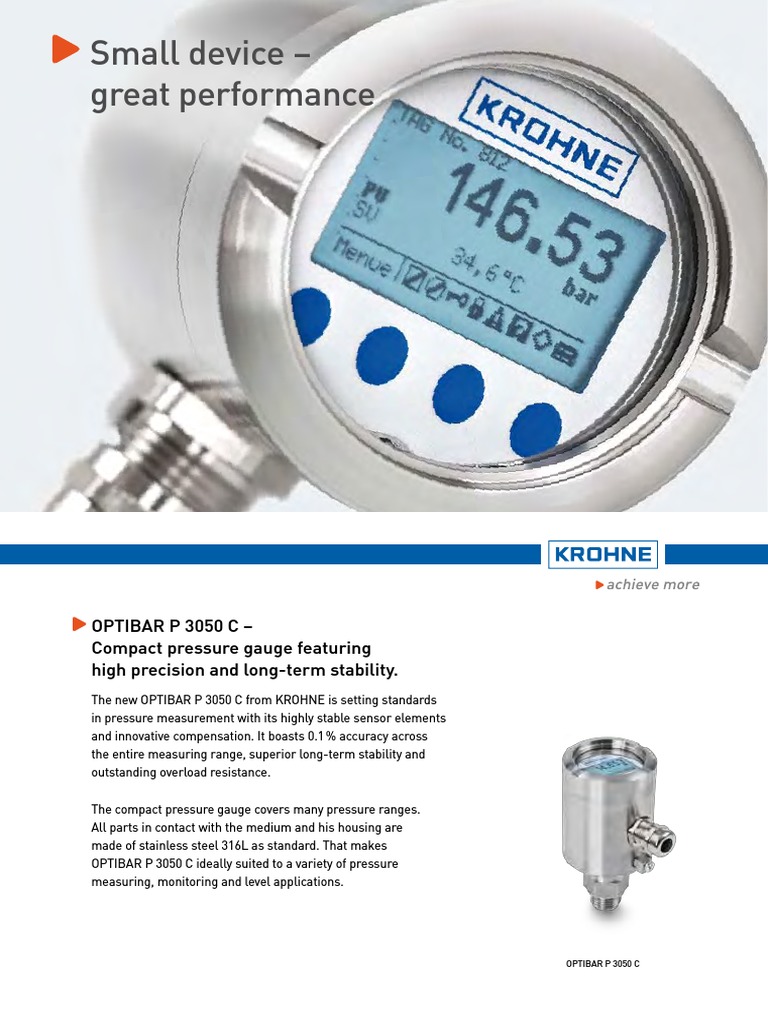 Small Device - Great Performance | PDF | Pressure Measurement ...
