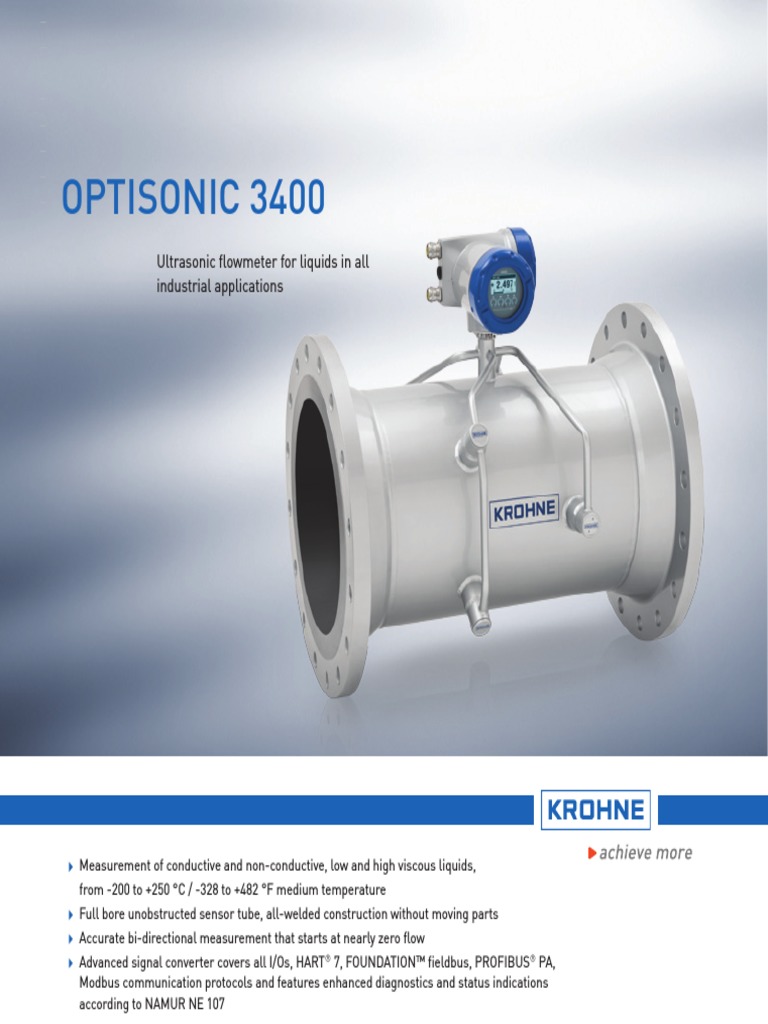 Optisonic 3400 Ultrasonic flowmeter for liquids in all industrial