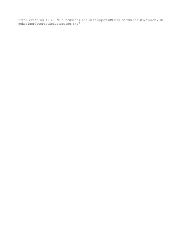 Error Creating File: Readme.txt Issue | PDF