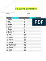 Food Word Scramble Worksheet