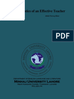 Characteristics of An Effective Teacher: Minhaj University Lahore