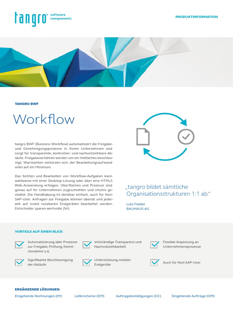 Tangro Business Workflow (Elektronischer Workflow) | PDF