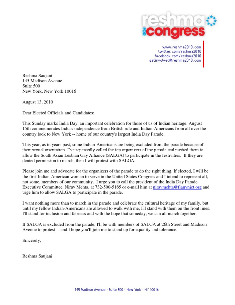 India Day Parade Letter | PDF | Social Science