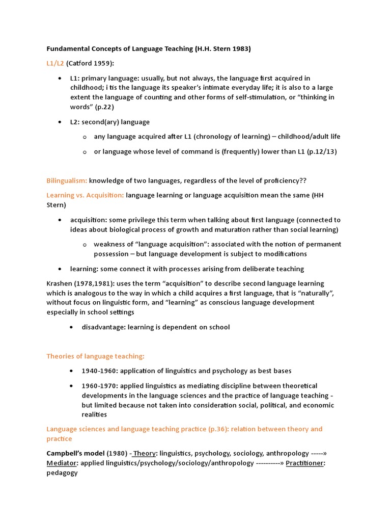 Fundamental Concepts of Language Teaching | Linguistics | Language ...