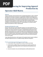 Line Balancing For Improving Apparel Production by Operator Skill Matrix