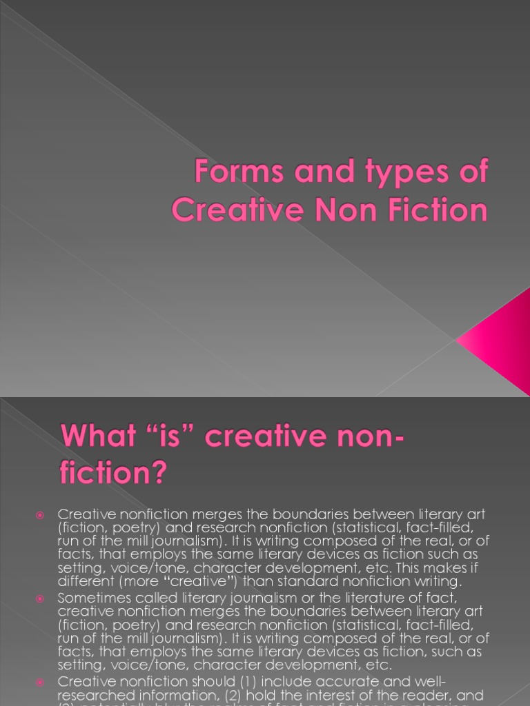 similarities of creative writing and creative nonfiction brainly