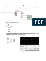 Gambar rangkaian untuk LPF:: R1 10kΩ Xfg1 Xsc1