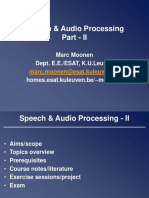 Speech & Audio Processing Part - II: Marc Moonen Dept. E.E./ESAT, K.U.Leuven