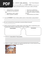 AVALIAÇÃO 6º Ano Pre Historia 2017
