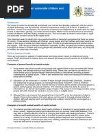 The Impact of Media On Vulnerable Children and Adolescents: Position Statement 72