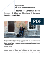 Barcelona-Kaunas-Donetsk. Article Published by The News Portal Rubaltic - Com. (Lithuanian Language)