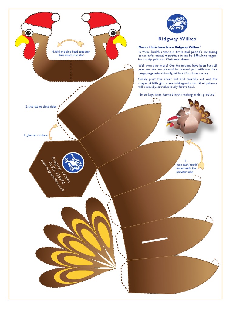Christmas Turkey Papercraft | PDF