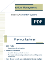Operations Management: Session 24