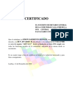 Certificado de Regantes