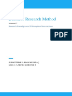 Business Research Method: Research Paradigm and Philosophical Assumption