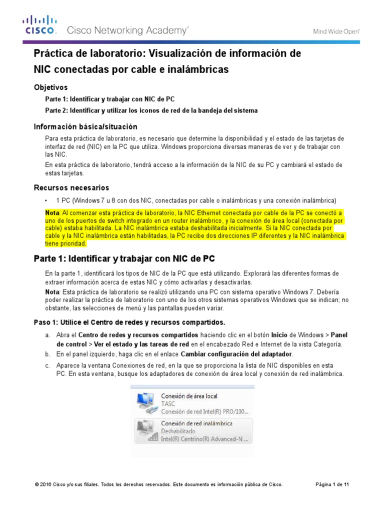 4.2.4.5 Lab - Viewing Wired and Wireless NIC Information | PDF ...