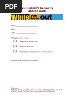 While You Were Out