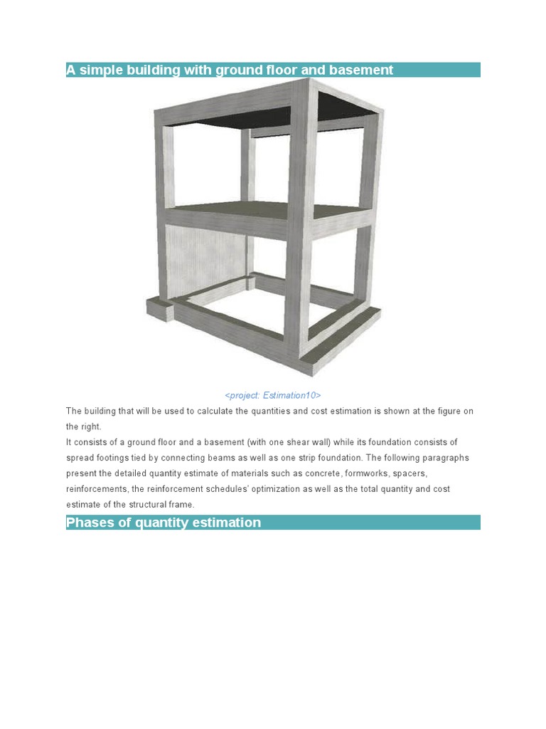 A Simple Building With Ground Floor and Basement | PDF | Teaching ...