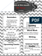 A Peek at This Month : Reminders Math Reading Word Work Writing