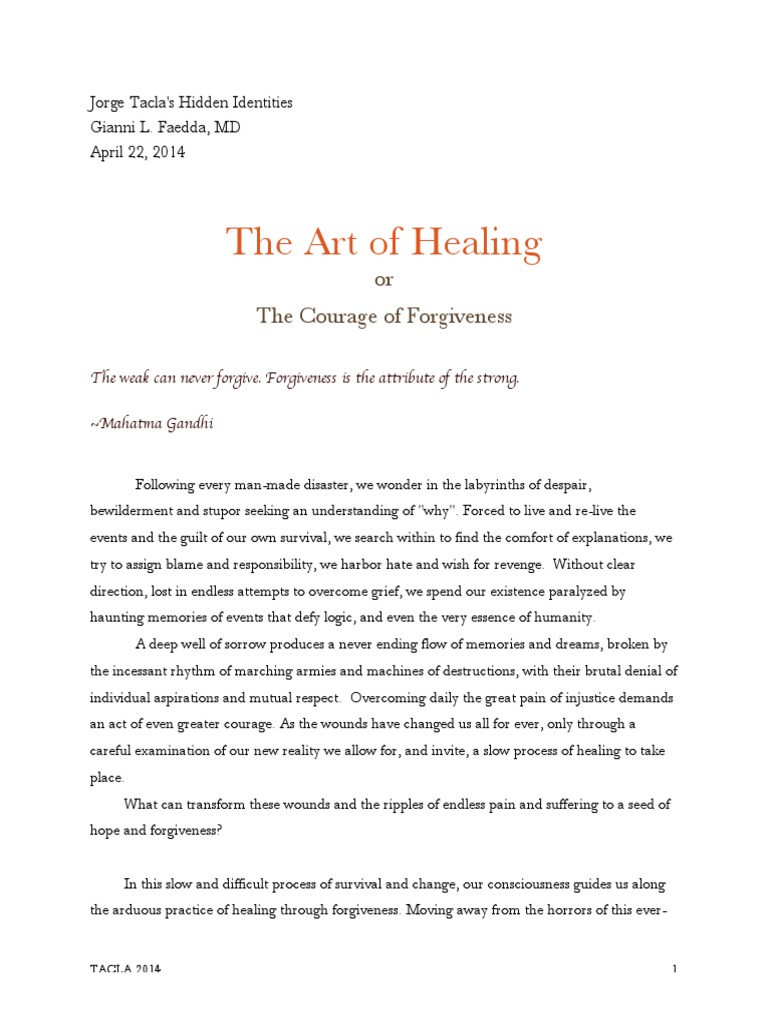 The Art of Healing | PDF | Compassion | Forgiveness