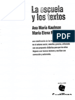 Kaufman, Ana María. La Escuela y Sus Textos PDF
