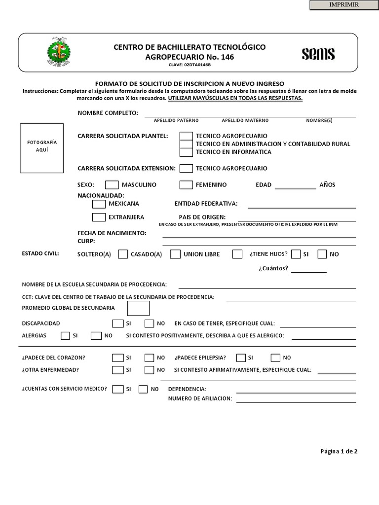 Ficha De Inscripci N PDF PDF