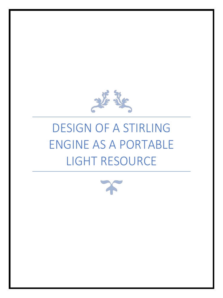 Design of A Stirling Engine (Final Draft) 3 | PDF | Cylinder (Engine ...