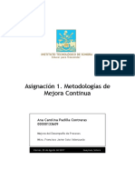 Tarea 1. Metodologías de Mejora Continua