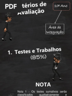 Critérios Avaliação Psicologia