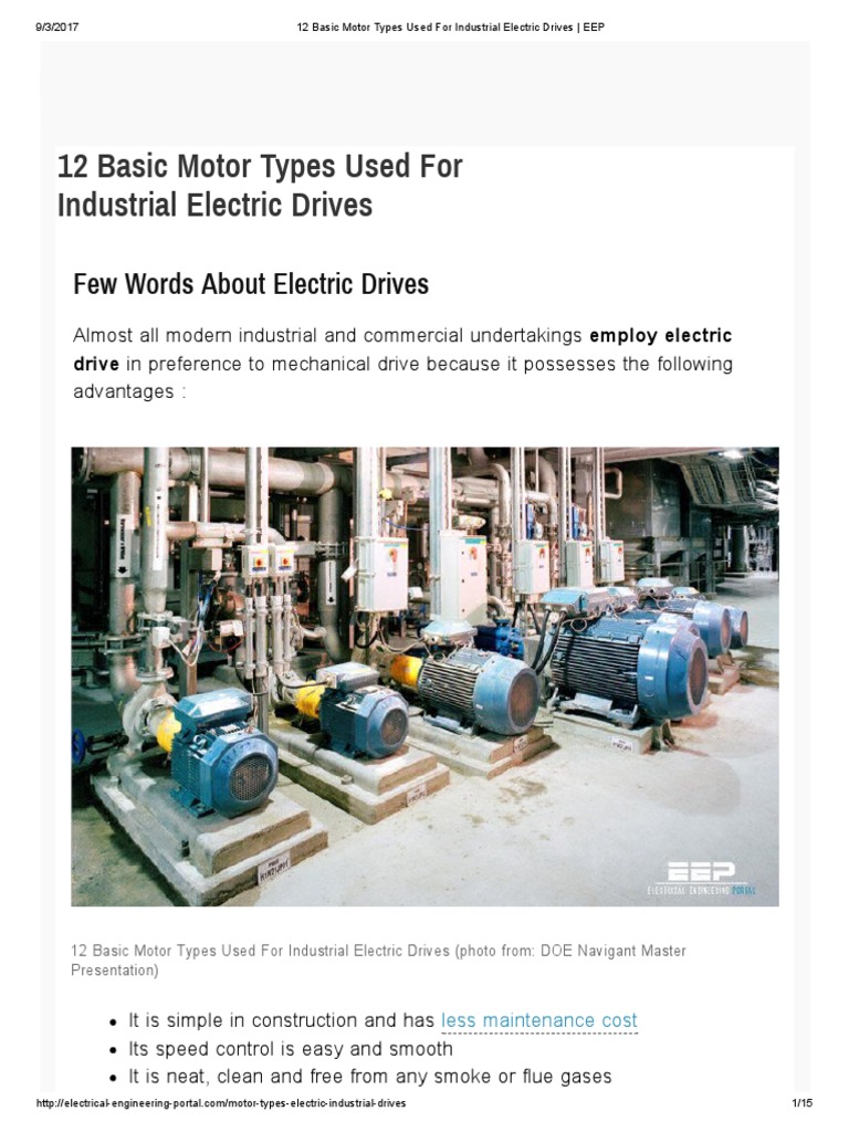 12 Basic Motor Types Used for Industrial Electric Drives _ EEP