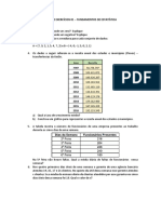 Lista de Exercícios 01 Fundamentos de Estatística