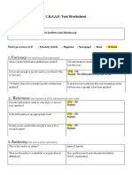 Craap Test Worksheet