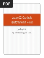 Lecture 02: Coordinate Transformation of Tensors: Dept. of Mechanical Engg., NIT Calicut