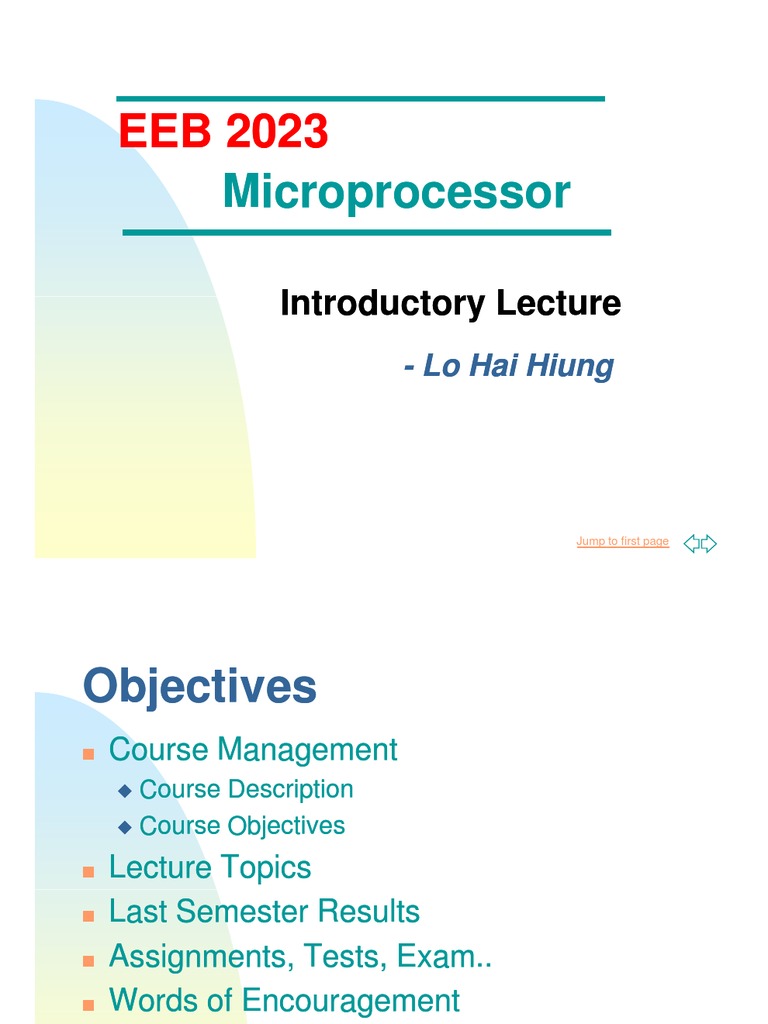 Microprocessor | PDF | Subroutine | Lecture