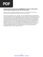 Thompson-DeWitt Financial Opens $50,000,000 Mezz Fund for Caribbean Hotel & Resort Properties Impacted by the 2017 Hurricane Season