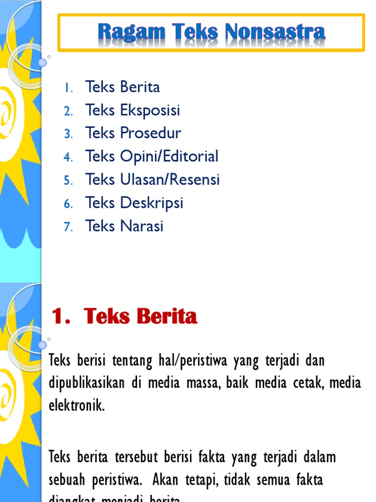 Apa Itu Teks Nonsastra? - Simbol.co.id