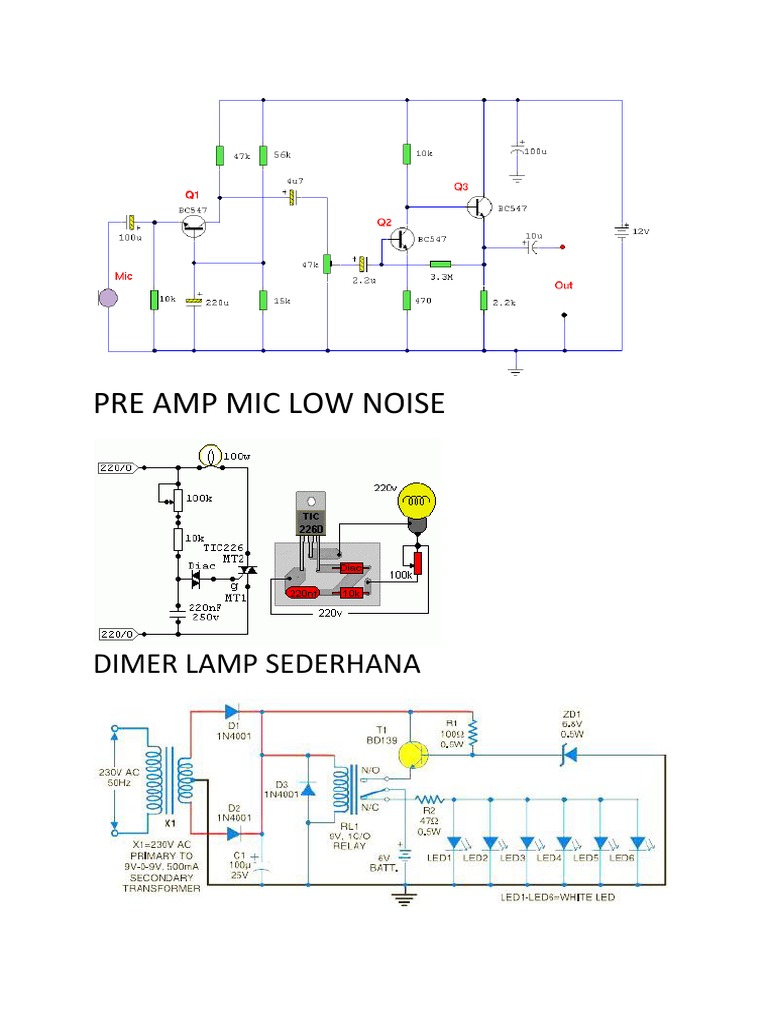 Skema Elektro Pre Amp Mic Low Noise