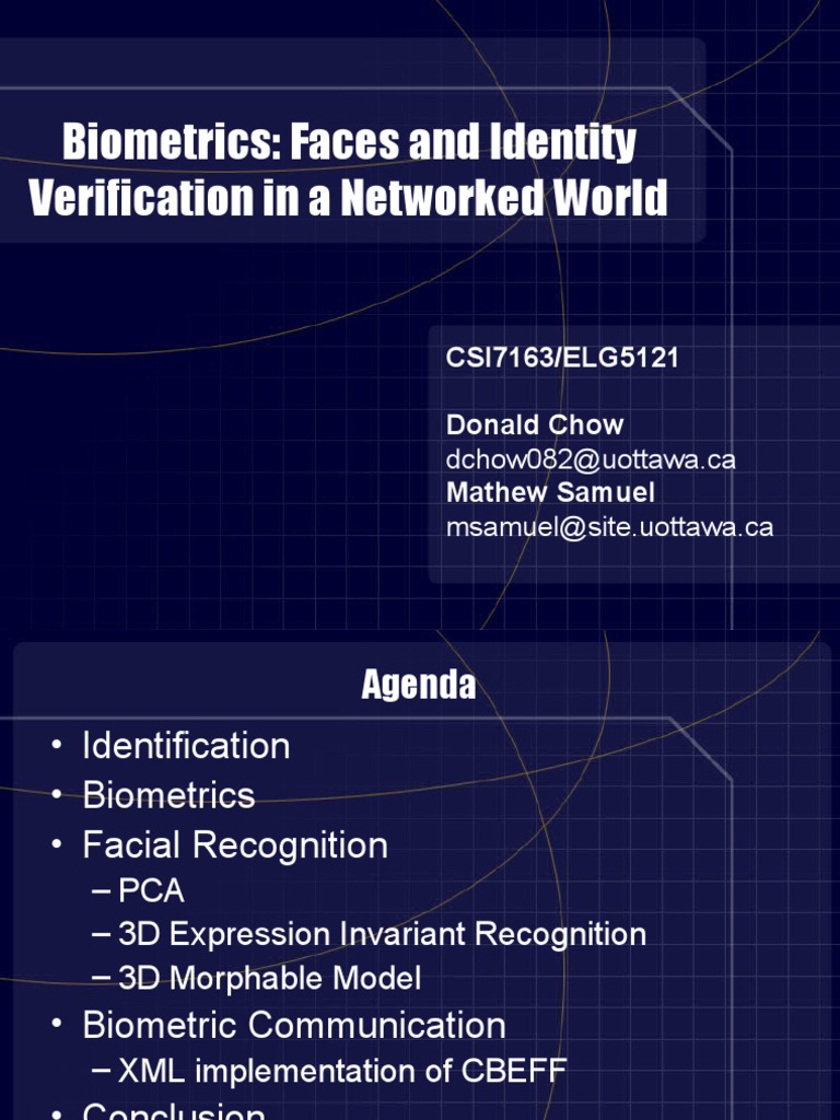 Biometrics: Faces and Identity Verification in A Networked World | PDF ...