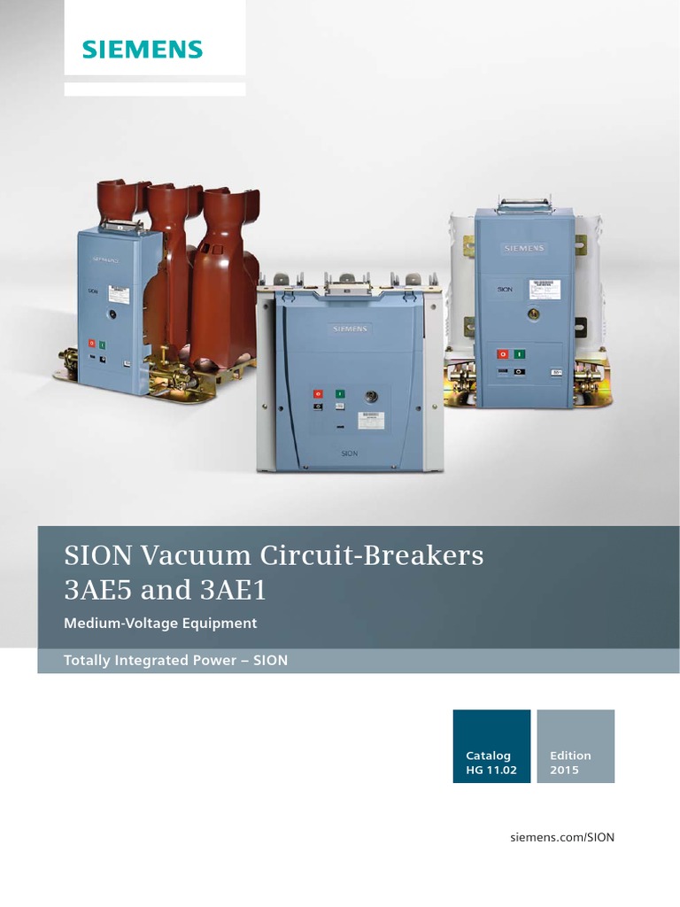 SION Vacuum Circuit Breakers 3AE5 and 3AE1 Catalog HG 11 02 2015