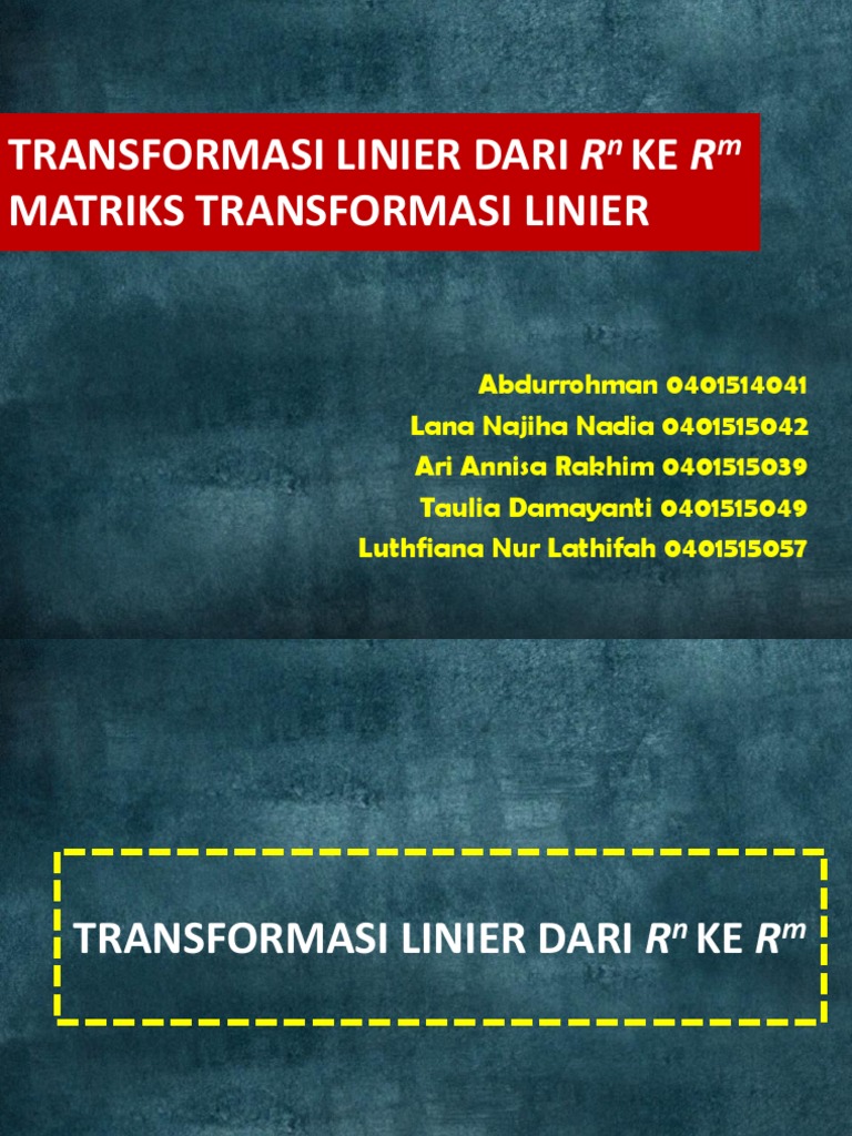 Transformasi Linear dan Matriks Refleksi | PDF