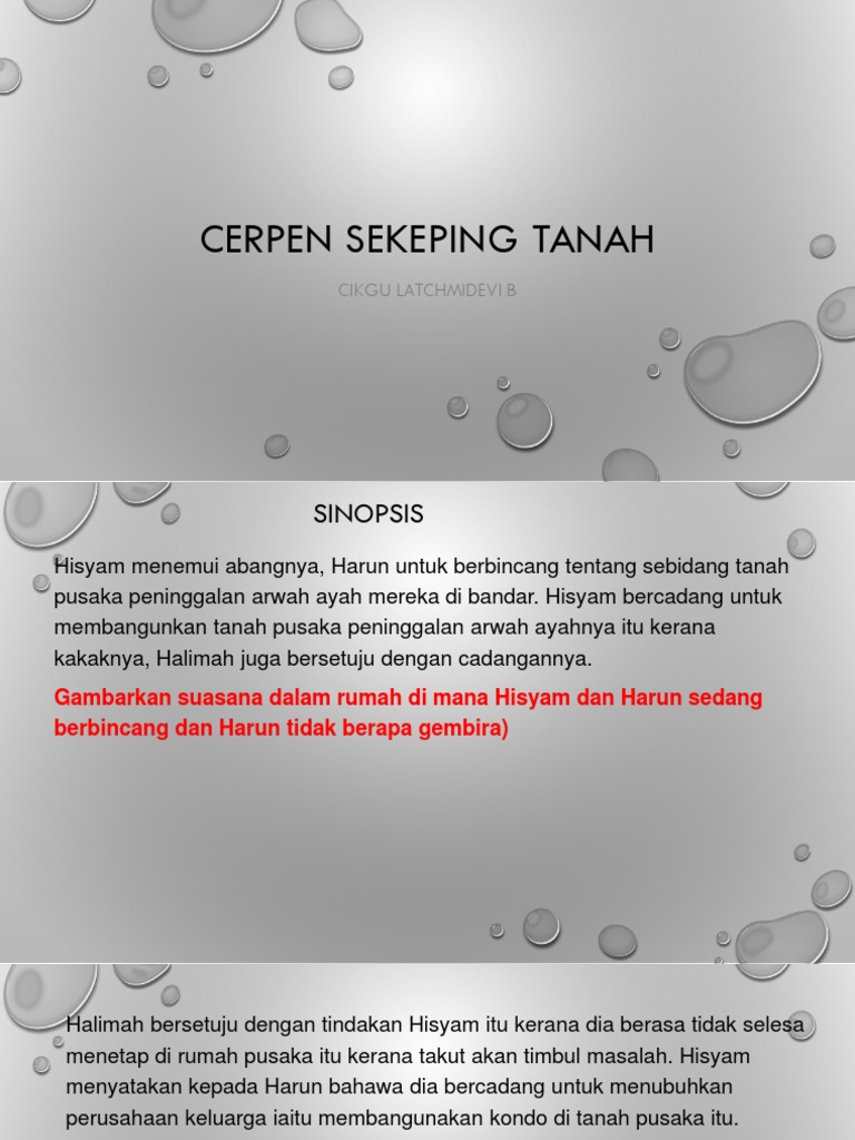 CERPEN SEKEPING TANAH