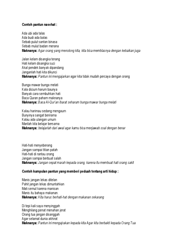 Pantun Dan Maknanya Katakatacinta Top