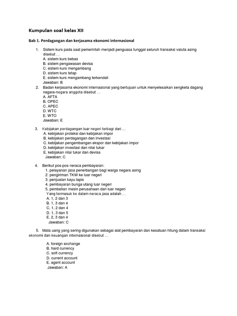 Kumpulan Soal Kelas Xii