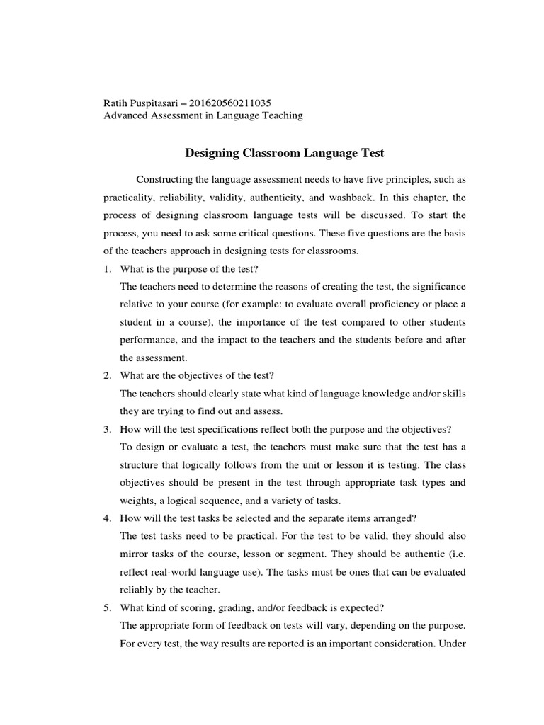 Designing Effective Language Tests | PDF | Multiple Choice | Test ...